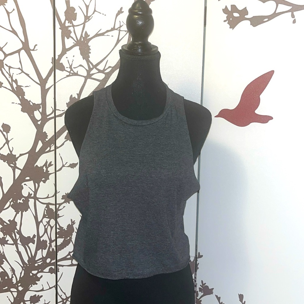 H&M DIVIDED Women’s Size XS Dark Grey Muscle Tank Top/Crop Top NWOT $20